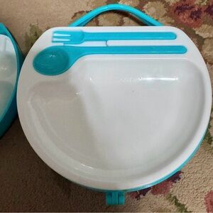 Vintage Japanese Picnic Set Plates and Utensils in a Carrying Case